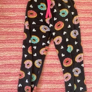 Kids Donut Print Black Pajama Pants